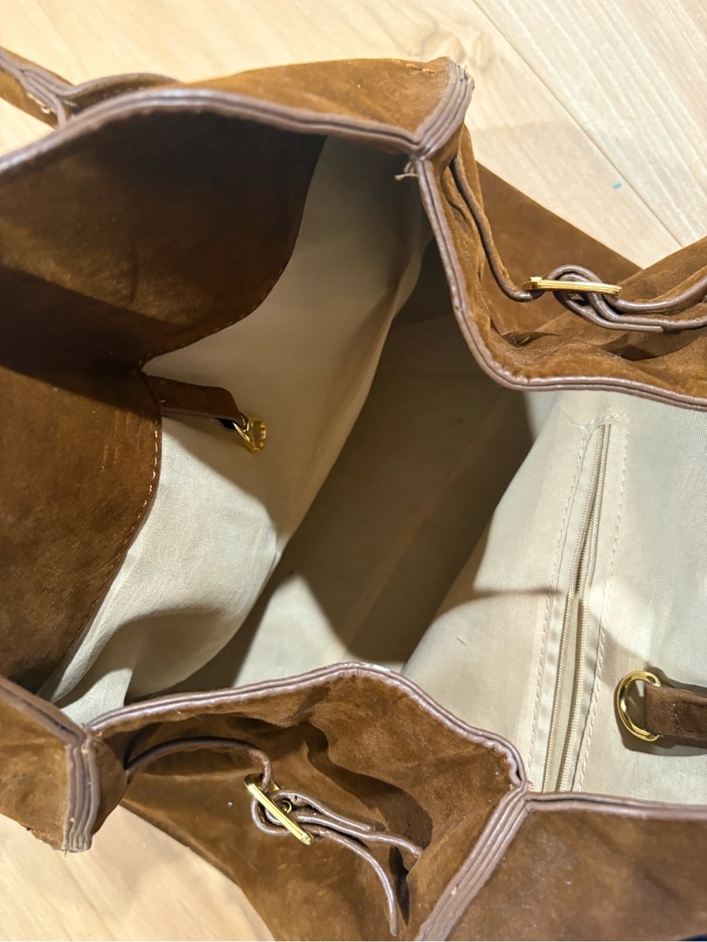 Brown Suede Tote Bag - Picture 5 of 5